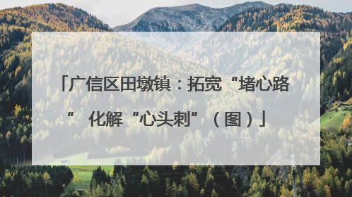 广信区田墩镇：拓宽“堵心路” 化解“心头刺”（图）