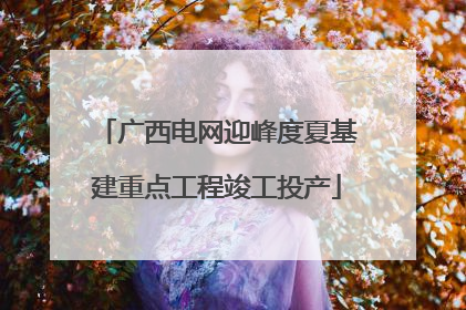 广西电网迎峰度夏基建重点工程竣工投产