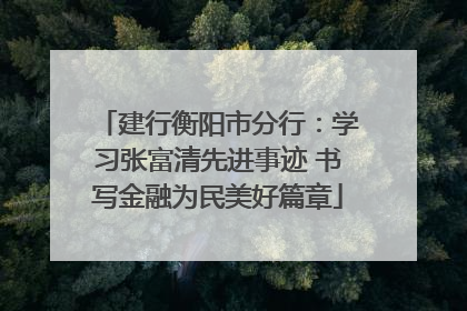 建行衡阳市分行：学习张富清先进事迹 书写金融为民美好篇章