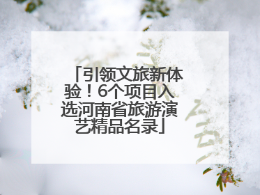 引领文旅新体验！6个项目入选河南省旅游演艺精品名录