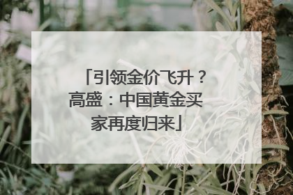 引领金价飞升？高盛：中国黄金买家再度归来