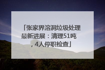 张家界溶洞垃圾处理最新进展：清理51吨，4人停职检查