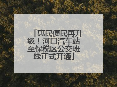 惠民便民再升级！河口汽车站至保税区公交班线正式开通