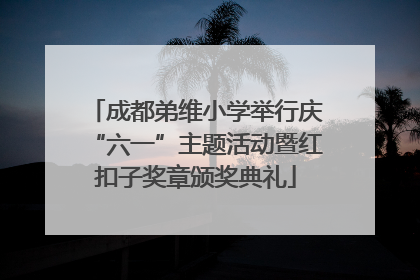 成都弟维小学举行庆“六一”主题活动暨红扣子奖章颁奖典礼