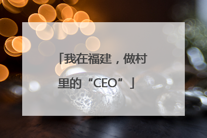 我在福建，做村里的“CEO”