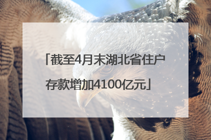 截至4月末湖北省住户存款增加4100亿元