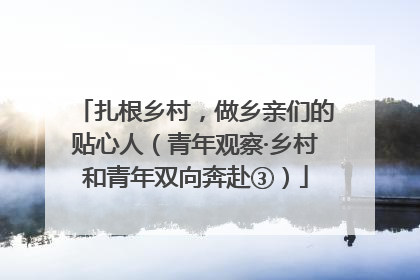 扎根乡村，做乡亲们的贴心人（青年观察·乡村和青年双向奔赴③）