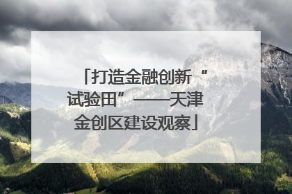 打造金融创新“试验田”——天津金创区建设观察