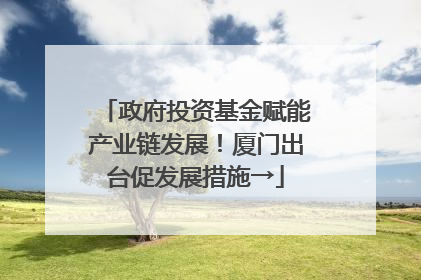 政府投资基金赋能产业链发展！厦门出台促发展措施→