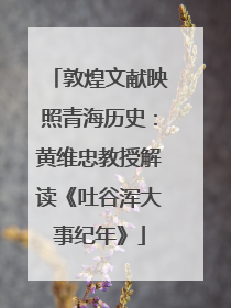 敦煌文献映照青海历史：黄维忠教授解读《吐谷浑大事纪年》