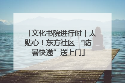 文化书院进行时｜太贴心！东方社区 “防暑快递”送上门