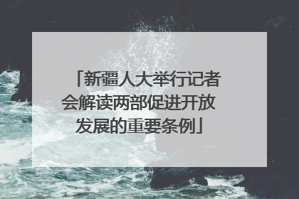 新疆人大举行记者会解读两部促进开放发展的重要条例
