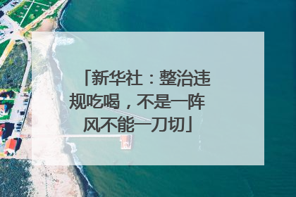 新华社：整治违规吃喝，不是一阵风不能一刀切