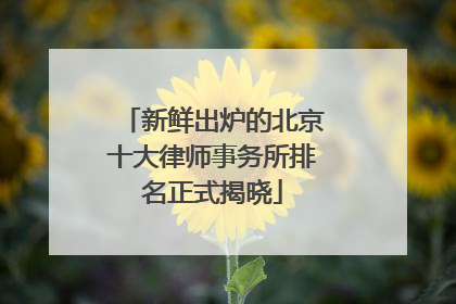 新鲜出炉的北京十大律师事务所排名正式揭晓