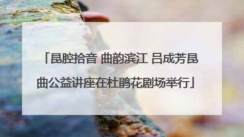 昆腔拾音 曲韵滨江 吕成芳昆曲公益讲座在杜鹃花剧场举行