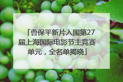 曹保平新片入围第27届上海国际电影节主竞赛单元，全名单揭晓