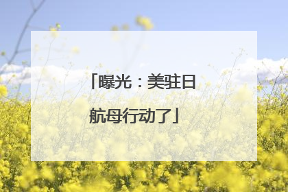 曝光：美驻日航母行动了