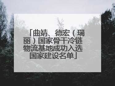 曲靖、德宏（瑞丽）国家骨干冷链物流基地成功入选国家建设名单