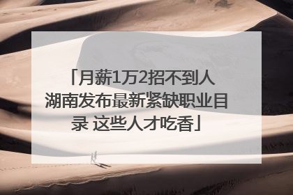 月薪1万2招不到人 湖南发布最新紧缺职业目录 这些人才吃香