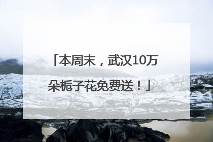 本周末，武汉10万朵栀子花免费送！