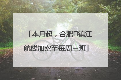 本月起，合肥⇋镇江航线加密至每周三班