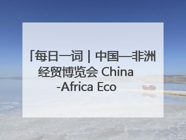 每日一词｜中国—非洲经贸博览会 China-Africa Economic and Trade Expo
