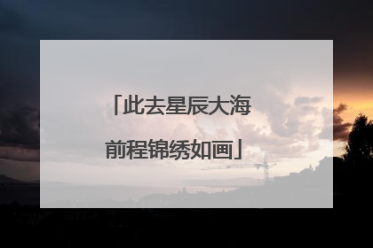此去星辰大海 前程锦绣如画