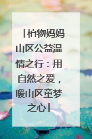 植物妈妈山区公益温情之行：用自然之爱，暖山区童梦之心