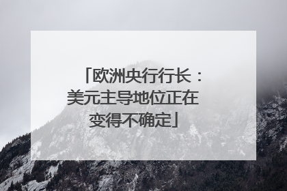 欧洲央行行长：美元主导地位正在变得不确定