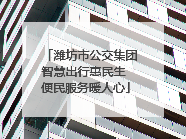 潍坊市公交集团智慧出行惠民生 便民服务暖人心