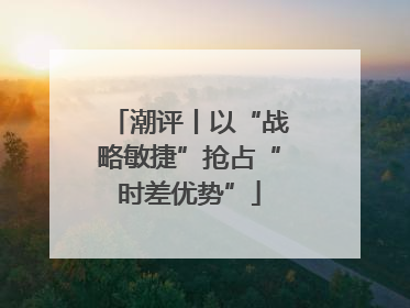 潮评丨以“战略敏捷”抢占“时差优势”