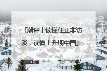 潮评丨读懂任正非访谈，读懂上升期中国