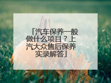 汽车保养一般做什么项目？上汽大众售后保养实录解答