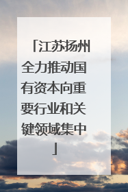 江苏扬州全力推动国有资本向重要行业和关键领域集中