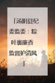 汤阴县纪委监委：粽叶裹廉香 监督护清风