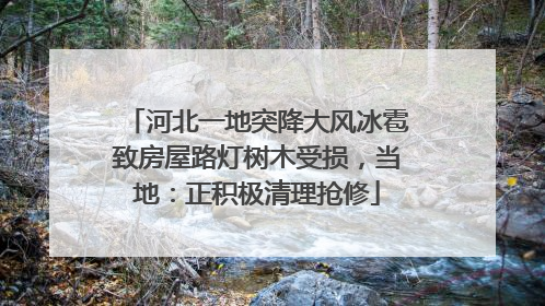 河北一地突降大风冰雹致房屋路灯树木受损，当地：正积极清理抢修