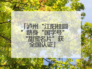 泸州“江阳桂圆”跻身“国字号” “甜蜜名片”获全国认证