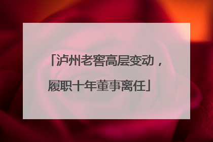 泸州老窖高层变动，履职十年董事离任