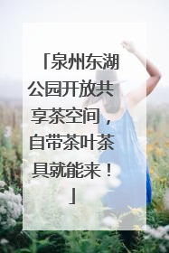泉州东湖公园开放共享茶空间，自带茶叶茶具就能来！