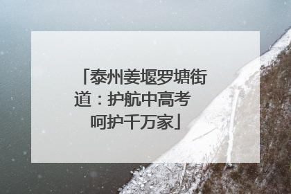 泰州姜堰罗塘街道：护航中高考 呵护千万家