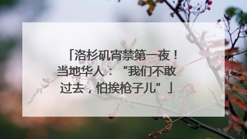 洛杉矶宵禁第一夜！当地华人：“我们不敢过去，怕挨枪子儿”