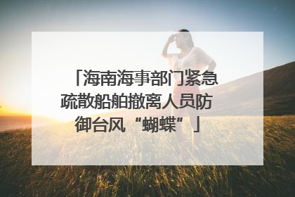 海南海事部门紧急疏散船舶撤离人员防御台风“蝴蝶”