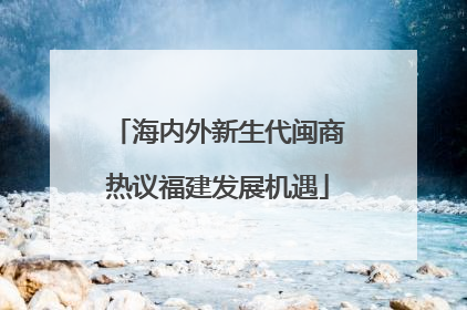 海内外新生代闽商热议福建发展机遇