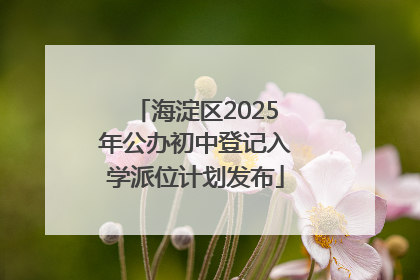 海淀区2025年公办初中登记入学派位计划发布