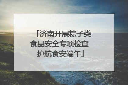 济南开展粽子类食品安全专项检查 护航食安端午