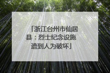 浙江台州市仙居县：烈士纪念设施遭到人为破坏