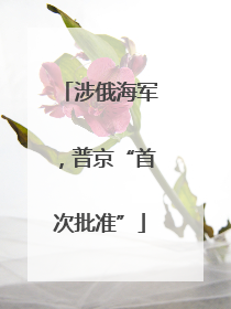 涉俄海军，普京“首次批准”