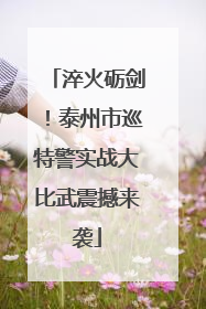 淬火砺剑！泰州市巡特警实战大比武震撼来袭