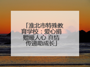 淮北市特殊教育学校：爱心捐赠暖人心 真情传递助成长