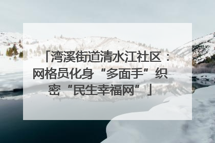 湾溪街道清水江社区：网格员化身“多面手”织密“民生幸福网”